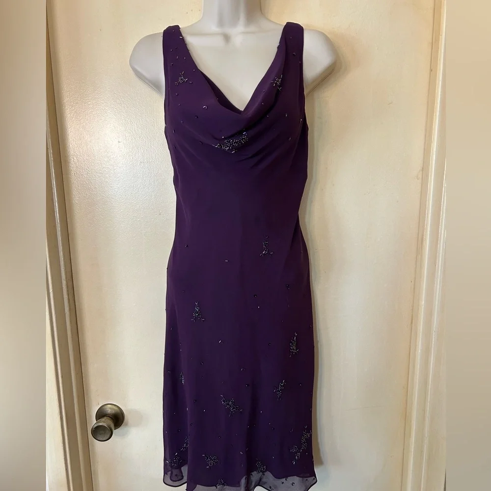 chinese dress ladies Vintage Jones New York Black Beaded Evening Gown 90s Formal Slip Dress